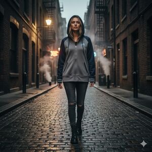 Women's Daytona 500 Blue and Gray Hooded Jacket